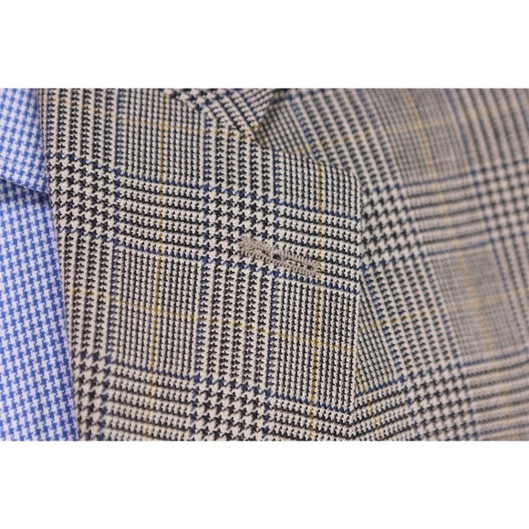 Lauren Ralph Lauren Black/White/Blue/Gold Plaid Wool-Silk 2-Btn Sportcoat 42L - Picture 5 of 9